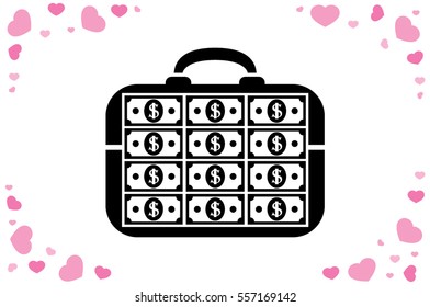 briefcase money vector icon