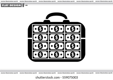 briefcase money vector icon.