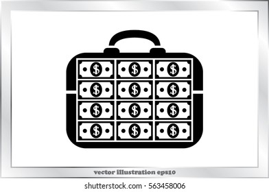 briefcase money vector icon.