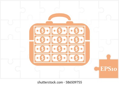 briefcase money vector icon