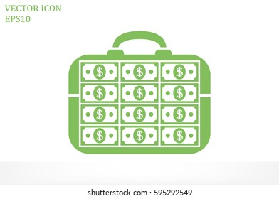briefcase money vector icon.