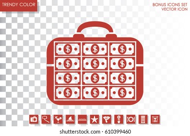 briefcase money vector icon