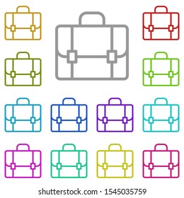 Briefcase multi color icon. Simple thin line, outline vector of project management icons for ui and ux, website or mobile application