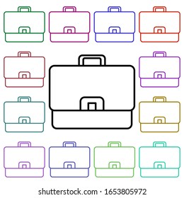 Briefcase multi color style icon. Simple thin line, outline vector of education icons for ui and ux, website or mobile application