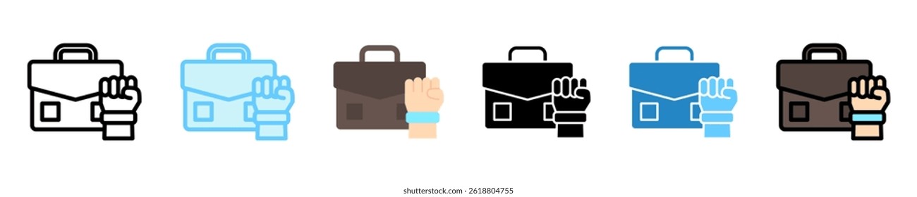Briefcase multi style, mini illustration icon. use for modern concept, print, UI, UX kit, web and app development. Vector EPS 10, related to labor day, industry, worker.