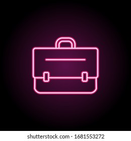 Briefcase neon icon. Simple thin line, outline vector of education icons for ui and ux, website or mobile application