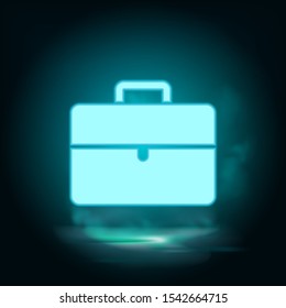 Briefcase neon icon - Vector. Blue neon illustration. Briefcase neon icon - Vector. Infographic concept vector illustration