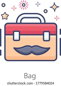 Briefcase, office bag icon design flat vector 