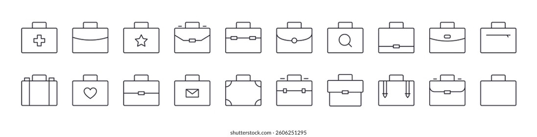 Briefcase for Office Work and Business Related Image Collection. Editable Stroke. Perfect for Infographics, Articles, Books, Flyers, Banners