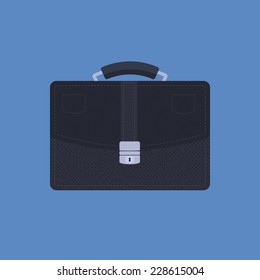 Briefcase on Blue background