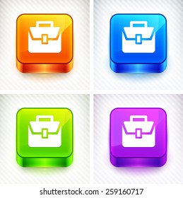 Briefcase on Color Square Buttons