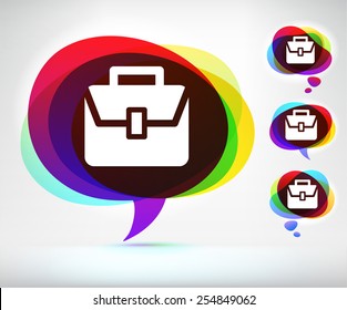Briefcase on Colorful Speech Bubble