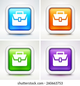Briefcase on Colorful Square Buttons