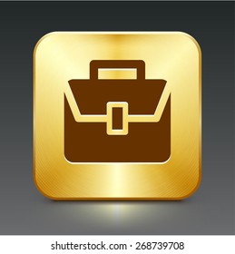 Briefcase on Gold Square Button