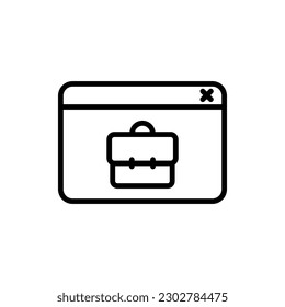 Briefkasten auf der Webseite mit Vektorsymbol-Aktentasche auf Webpage Stock-Vektorsymbol für Web-, Mobil-App- und i-Design