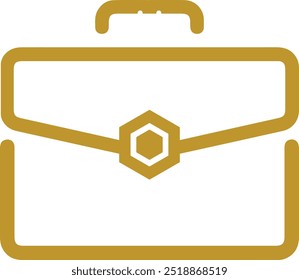 Briefcase Outline Icon Design In Yellow Color