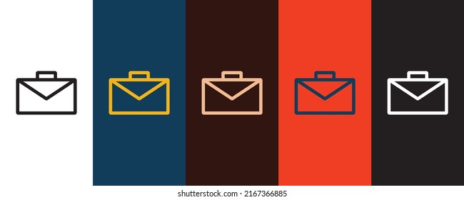 Briefcase outline icon illustration isolated vector sign symbol