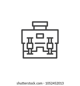 Briefcase outline icon. linear style sign for mobile concept and web design. Portfolio simple line vector icon. Symbol, logo illustration. Pixel perfect vector graphics