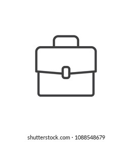 Briefcase outline icon. linear style sign for mobile concept and web design. Portfolio simple line vector icon. Suitcase symbol, logo illustration. Pixel perfect vector graphics