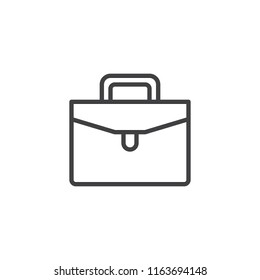 Briefcase outline icon. linear style sign for mobile concept and web design. Suitcase simple line vector icon. Symbol, logo illustration. Pixel perfect vector graphics