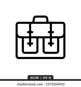 Briefcase outline icon vector, illustration logo template in trendy style. Suitable for many purposes.