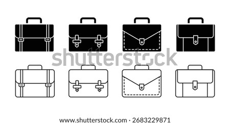 Briefcase outline icon vector illustration, office document case design, work bag .  eps 10