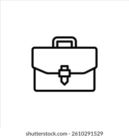 briefcase outline icon.  work black line illustration.
