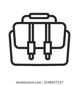 Briefcase outline icons, minimalist vector illustration and transparent graphic element. Isolated on white background