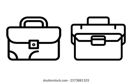 briefcase outline or line icon design bundle.