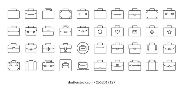 Coleção de Imagens Lineares Simples de Contorno do Porta-arquivos. Traço editável. Perfeito para sites, livros, cartões, aplicativos