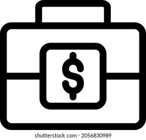 Briefcase Outline Vector Icon Design
