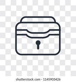 Briefcase outline vector icon isolated on transparent background, Briefcase outline logo concept