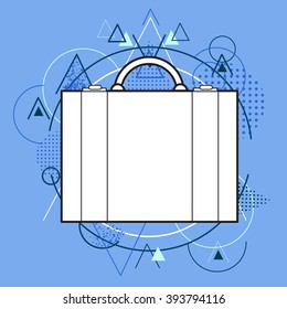 Briefcase Over Triangle Geometric Background Vector Illustration