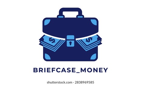 Briefcase overflowing with dollar bills