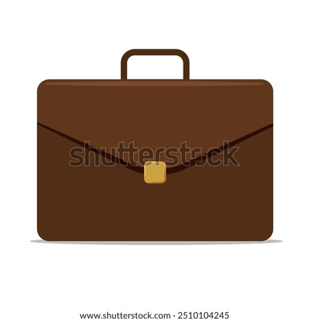 Briefcase with Padlock Icon Vector. Business Illustration. Flat Design Style. White Background.