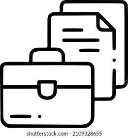 Briefcase and paper vector Icon