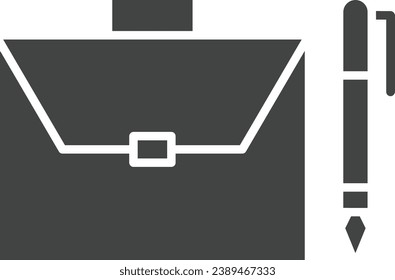 Briefcase and Pen icon vector image. Suitable for mobile application web application and print media.