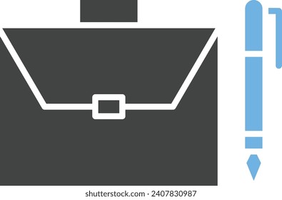Briefcase and Pen icon vector image. Suitable for mobile application web application and print media.