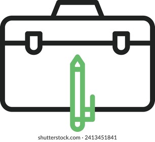 Briefcase and Pen icon vector image. Suitable for mobile application web application and print media.
