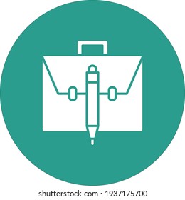 Briefcase, pen, portfolio icon vector image. Can also be used for information technology. Suitable for use on web apps, mobile apps and print media.