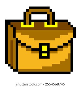 Briefcase in pixel art style