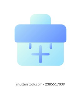 Briefcase with plus pixel perfect flat gradient two-color ui icon. Business communication online. Simple filled pictogram. GUI, UX design for mobile application. Vector isolated RGB illustration
