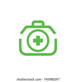 briefcase with plus symbol icon logo vector