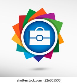 Briefcase pointer. Flat design style  