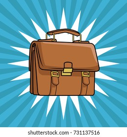 Briefcase pop art cartoon