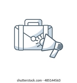 briefcase portfolio with business icon vector illustration design