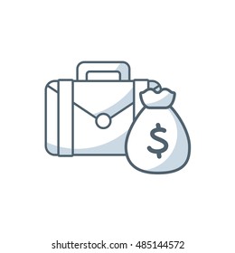 briefcase portfolio with business icon vector illustration design