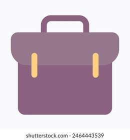 Briefcase, Portfolio, Office Bag Icon, Flat Style Isolated Vector Icon.
