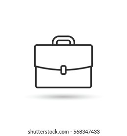 Briefcase portfolio outline icon, vector isolated symbol.