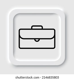 Briefcase, portfolio simple icon vector. Flat design. Neumorphism design.ai